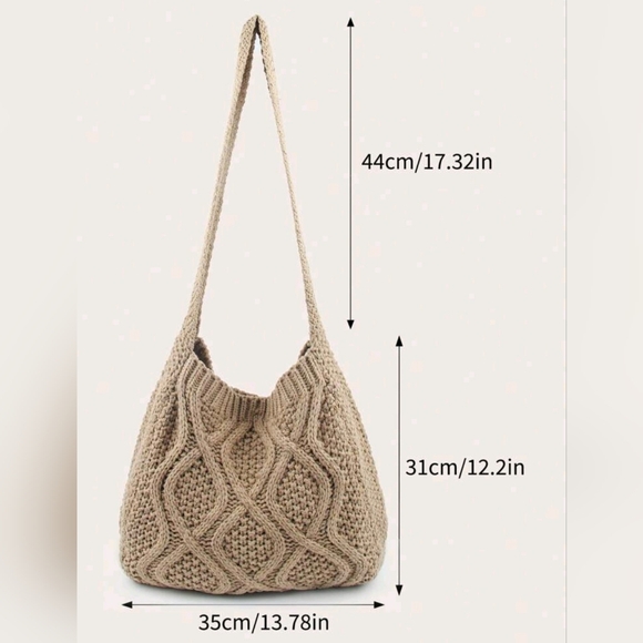 Boho Cable Knit Hobo Purse - Picture 3 of 6